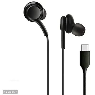 USB Type-C Wired in Ear Earphones with Mic for Realme Narzo 20 Pro Wired Type C Earphone with Mic USB Type C Headset (Black) (for Samsung Galaxy Note 10 / Note 10 Plus) J1F2-thumb2