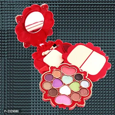 Premium All-In-One Waterproof Makeup Kit Blusher, Eye Shadow, Compact Powder, Lip Color, 2 Brushes  Puff-thumb0