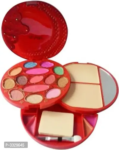 Premium All-In-One Waterproof Makeup Kit Blusher, Eye Shadow, Compact Powder, Lip Color, 2 Brushes  Puff