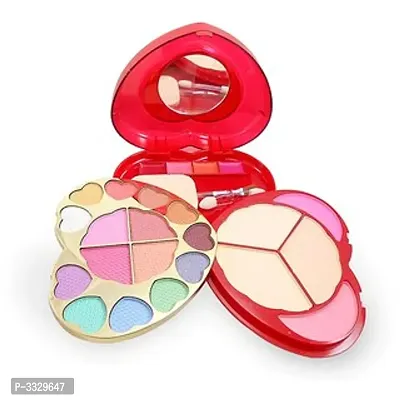 Premium All-In-One Waterproof Makeup Kit Blusher, Eye Shadow, Compact Powder, Lip Color, 2 Brushes & Puff-thumb0