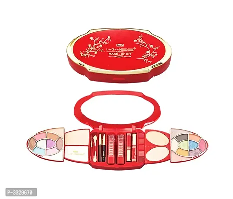 Premium All-In-One Waterproof Makeup Kit Blusher, Eye Shadow, Compact Powder, Lip Color, 2 Brushes & Puff