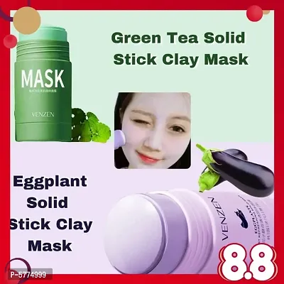 Cricia Original Pack of 1 Eggplant Purifying Clay Stick Mask, Face Moisturizes Oil Control, Deep Clean Pore, Improves Skin,for All Skin Types Men Women