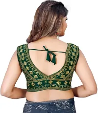 Reliable Green Silk Blend Embroidered Stitched Blouse For Women-thumb1