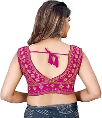 Reliable Pink Silk Blend Embroidered Stitched Blouse For Women-thumb1