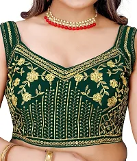 Reliable Green Silk Blend Embroidered Stitched Blouse For Women-thumb4