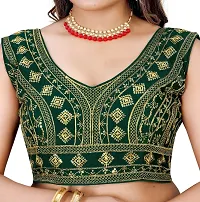 Reliable Green Silk Blend Embroidered Stitched Blouse For Women-thumb4