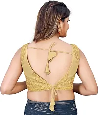 Reliable Beige Silk Blend Embroidered Stitched Blouse For Women-thumb1