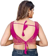 Reliable Pink Silk Blend Embroidered Stitched Blouse For Women-thumb1