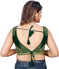 Reliable Green Silk Blend Embroidered Stitched Blouse For Women-thumb1