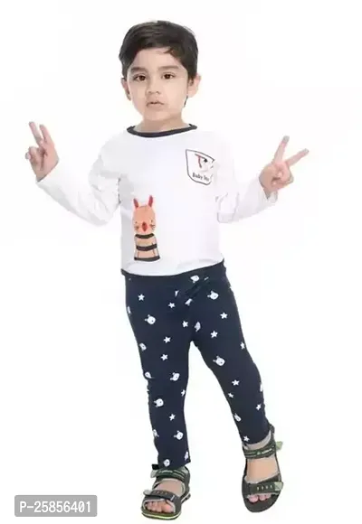 Fabulous Multicoloured Cotton Printed T-Shirts with Trousers For Boys-thumb0