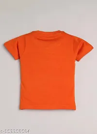 Fabulous Orange Cotton Printed T-Shirts with Shorts For Boys-thumb2