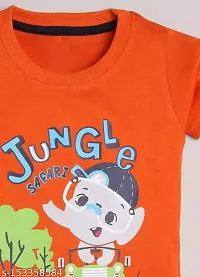 Fabulous Orange Cotton Printed T-Shirts with Shorts For Boys-thumb1