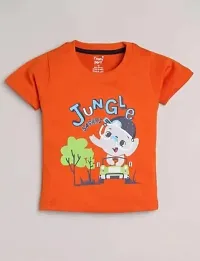 Fabulous Orange Cotton Printed T-Shirts with Shorts For Boys-thumb3