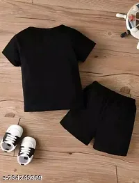 Fabulous Black Cotton Printed T-Shirts with Shorts For Boys-thumb1