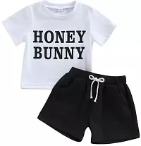 Fabulous Honey Bunny Cotton Printed T-Shirts with Shorts For Girls-thumb1