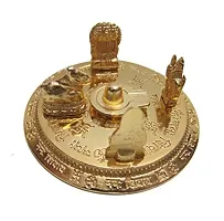 Shiva Metals Metal Shiv Parivar with Shivling Shri Kartik Ganesh MATA Parvati and Nandi (Gold_3.5 Inch X 3.5 Inch), Golden, 3.5x3.5 inch (Shiv_P-2)-thumb1