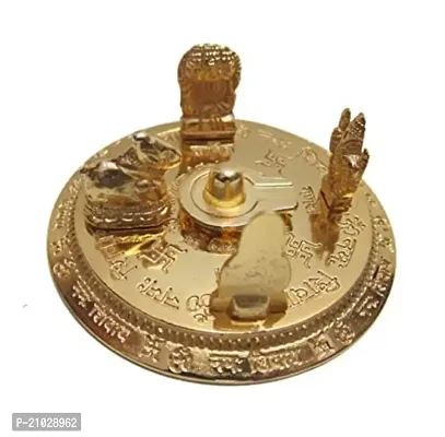 Shiva Metals Metal Shiv Parivar with Shivling Shri Kartik Ganesh MATA Parvati and Nandi (Gold_3.5 Inch X 3.5 Inch), Golden, 3.5x3.5 inch (Shiv_P-2)-thumb2