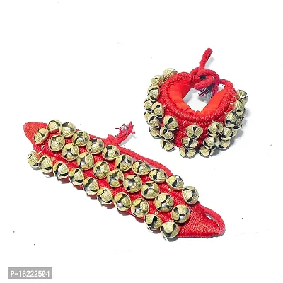 Shimmering Red Brass Anklet Salangai For Women-thumb2