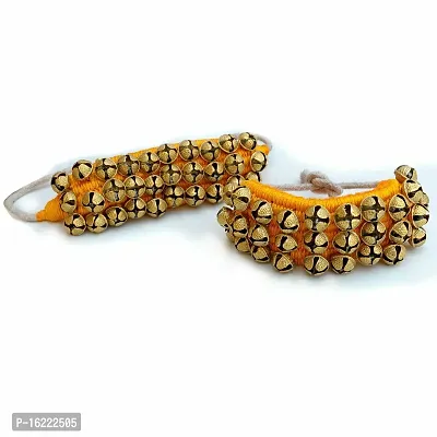 Shimmering Yellow Brass Anklet Salangai For Women-thumb0