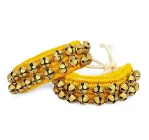 Shimmering Yellow Brass Anklet Salangai For Women-thumb1