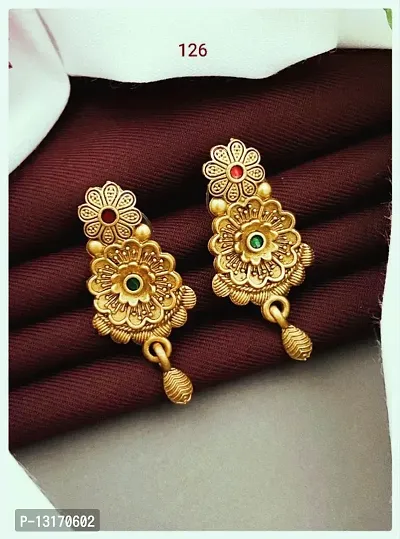 Fancy Fashion Matt Gold Plated Earings  Stud Jumka latkan Latest designs Earings For Womens  Girls-thumb0