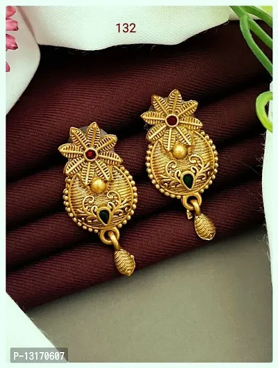 Fancy Fashion Matt Gold Plated Earings  Stud Jumka latkan Latest designs Earings For Womens  Girls