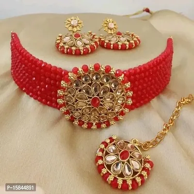 RPRM Choker Jewellery Set with Maangtikka For Womens  Girls