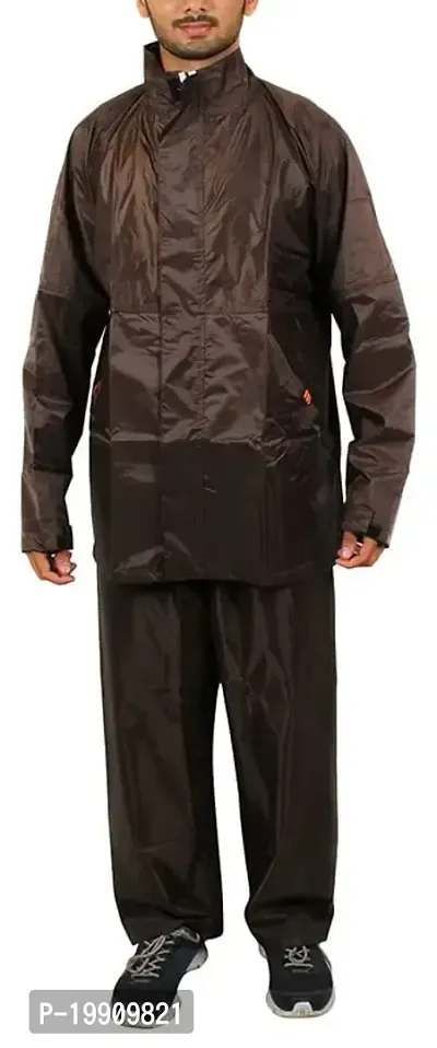 Delbrto Men Rain Suit Water Resistant Polyester Fabric Waterproof Bike Raincoat-thumb0