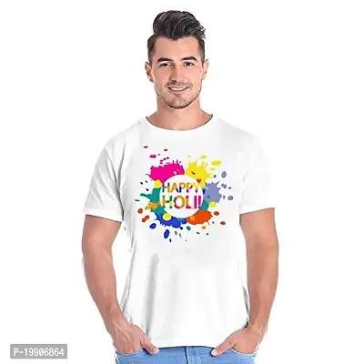 Clickplick Holi Printed Dry-Fit Unisex T-Shirt | Dry-fit | Polyester | Pack of 1 (Click_HOL_tee_22_HHT_0001)-thumb0