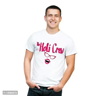 Clickplick Holi T-Shirt for Men's | Holi T-Shirt for Boys | Holi Crew T-Shirt | Holi Dryfit Strechable T-Shirt (Click-hol-tee-22-t-014_P)