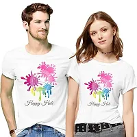 Clickplick Amazing Printed Couple Dry-FIT T-Shirts | Dry-fit | Polyester | Pack of 2 (Click_HOL_tee_22_CHT_120_P)-thumb1