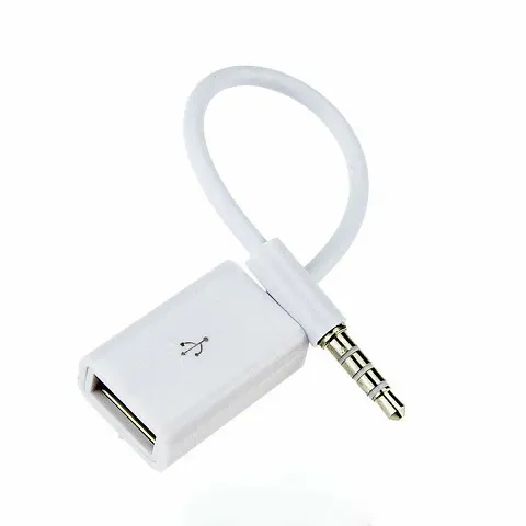 USB Aux Audio Cable Adapter 3.5mm Male Jack Plug to 2.0Female Car Converter Y0I2