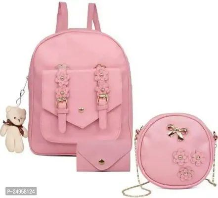 XOVEE Womens PU 10 L Backpack With 1 Compartment (Pink)| XVE-16