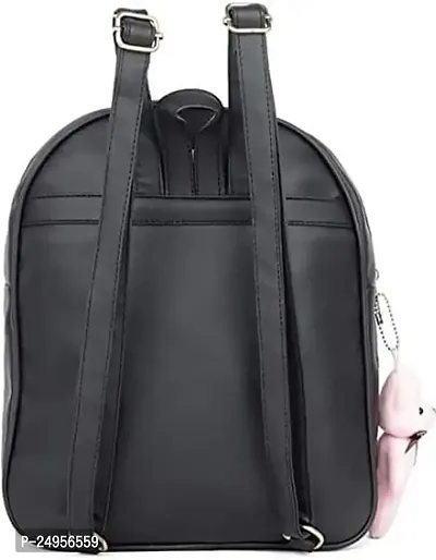 XOVEE Girls PU 10 L School Bag With 2 Compartment (Black)| XVE-03-thumb3