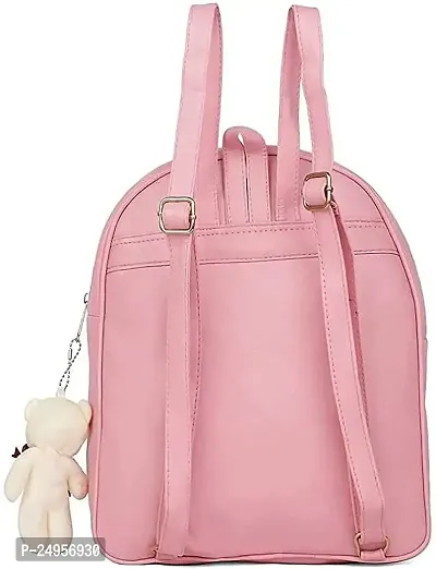 XOVEE Girls PU 5 L School Bag With 2 Compartment (Pink)| XVE-15-thumb2