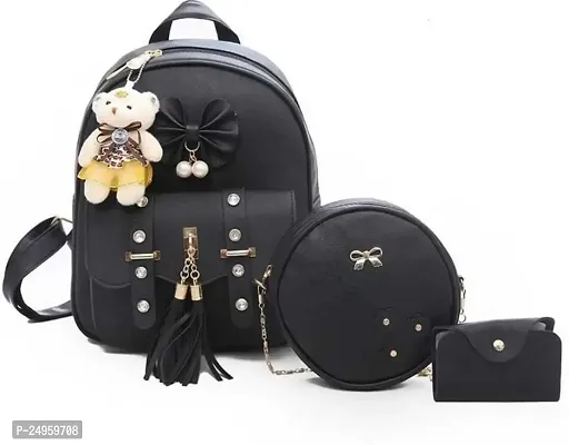 XOVEE Girl's PU 5 L Backpack Unleash Your Inner Style! | Black | XVR_22