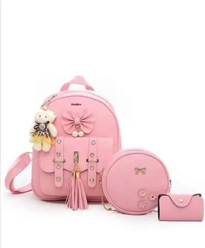 NRST Stylish Girls Fashion Cute Backpack (Pink)