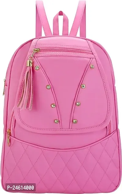 Stylish PU Backpacks For Women-Pink-thumb0