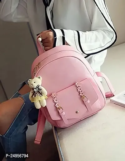 XOVEE Girl's PU 5 L Backpack Unleash Your Inner Style! | Pink | XVR_34-thumb3