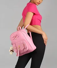 XOVEE Women's PU 15 L Backpack Unleash Your Inner Style! | B Pink | XVR_109-thumb1