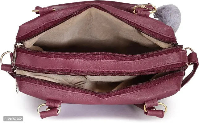 XOVEE Girl's PU Sling Bag Unleash Your Inner Style! | Maroon | XD_36-thumb2