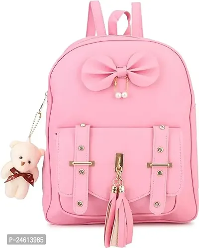 Stylish PU Backpacks For Women-Pink