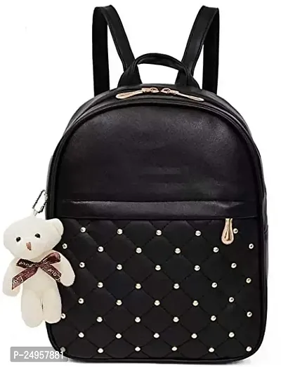 XOVEE Girl's PU 10 L Backpack Unleash Your Inner Style! | Black | XVR_24