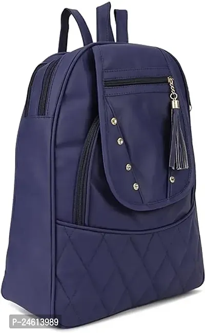 Stylish PU Backpacks For Women-Blue-thumb0