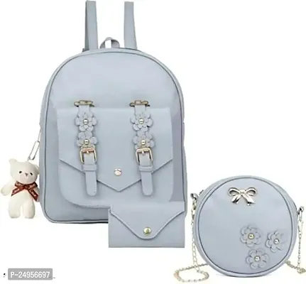 XOVEE Girl's PU 10 L Backpack Unleash Your Inner Style! | Grey | XVR_63-thumb0