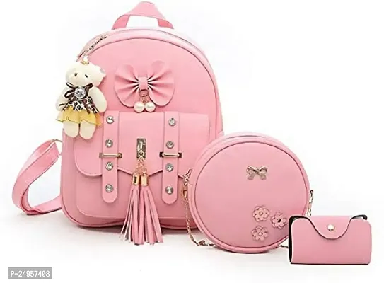 XOVEE Girl's PU 5 L Backpack Unleash Your Inner Style! | Pink | XVR_72