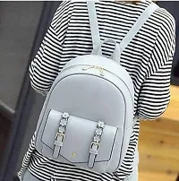 XOVEE Girl's PU 10 L Backpack Unleash Your Inner Style! | Grey | XVR_63-thumb3