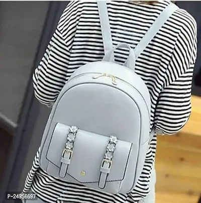 XOVEE Girl's PU 10 L Backpack Unleash Your Inner Style! | Grey | XVR_63-thumb4
