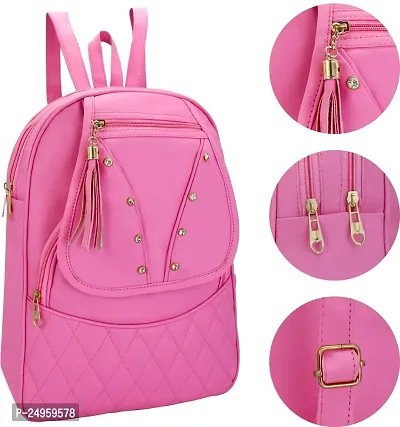 XOVEE Girl's PU 6 L Backpack Unleash Your Inner Style! | Pink | XVR_20-thumb3