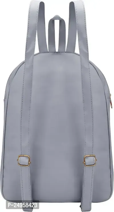 XOVEE Girl's PU 6 L Backpack Unleash Your Inner Style! | Grey | XVR_71-thumb2